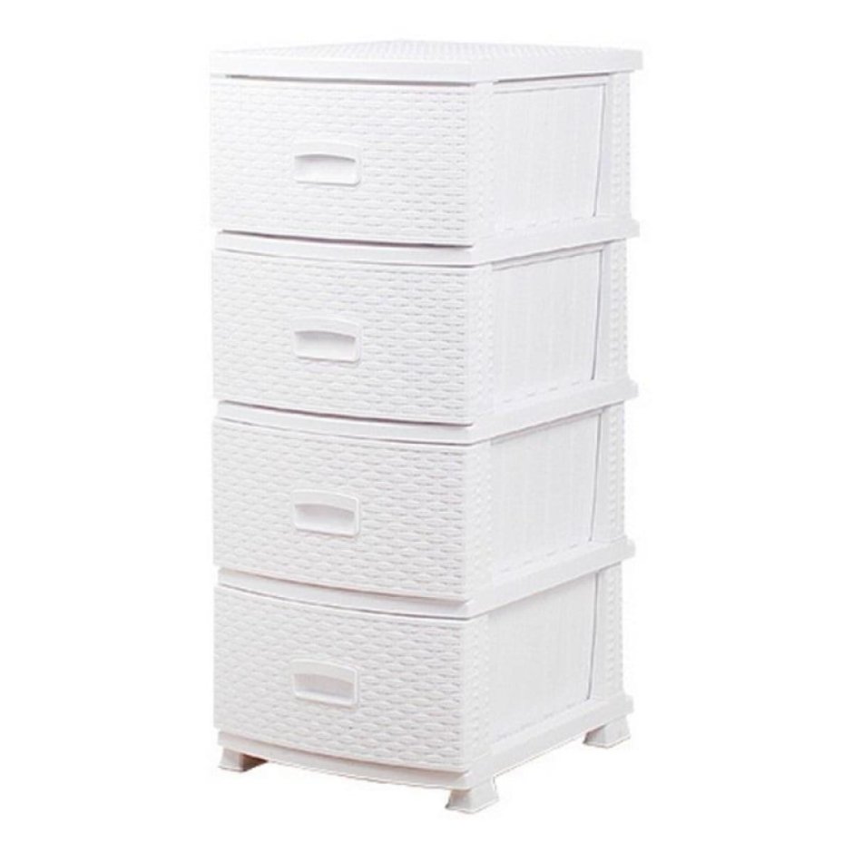 Комод декор ротанг белый РП-421