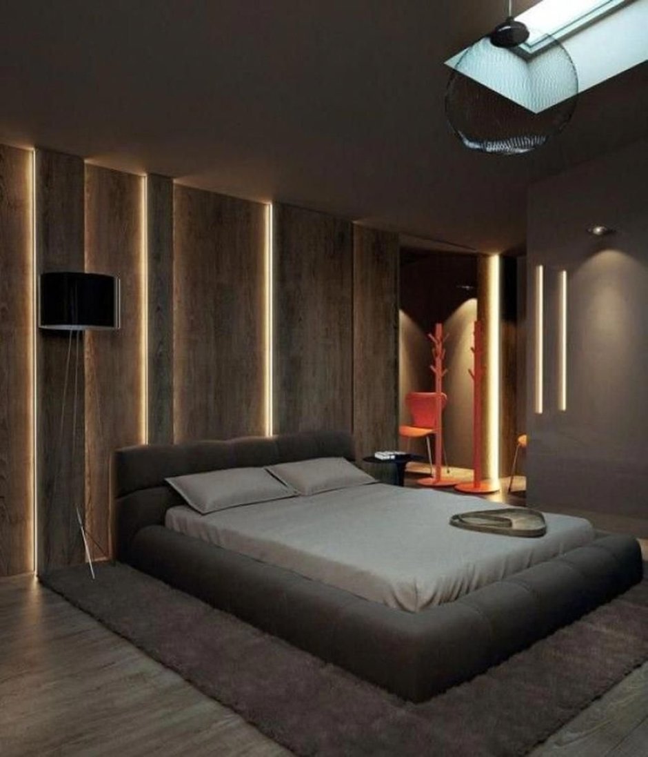 Современная спальня с подсветкой
