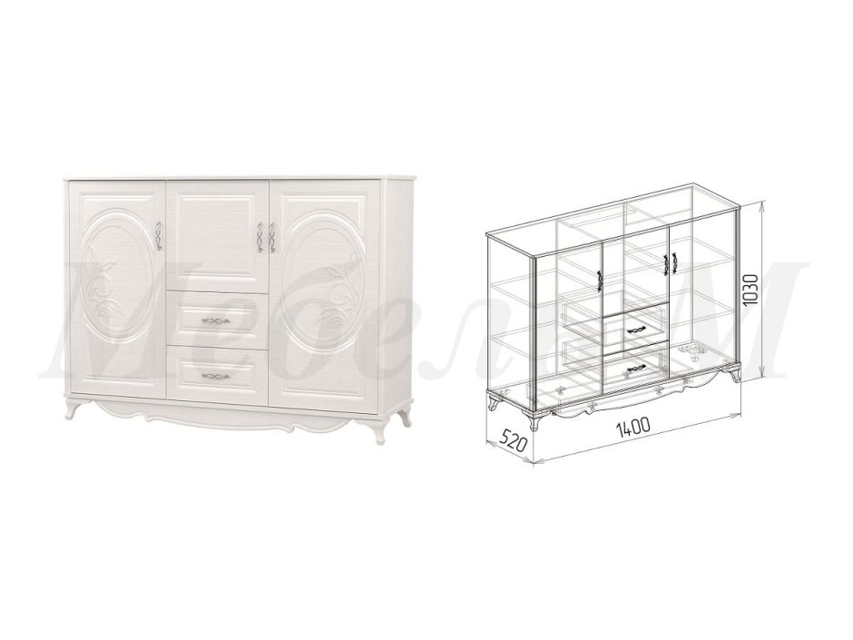 Комод витрина малый каприз