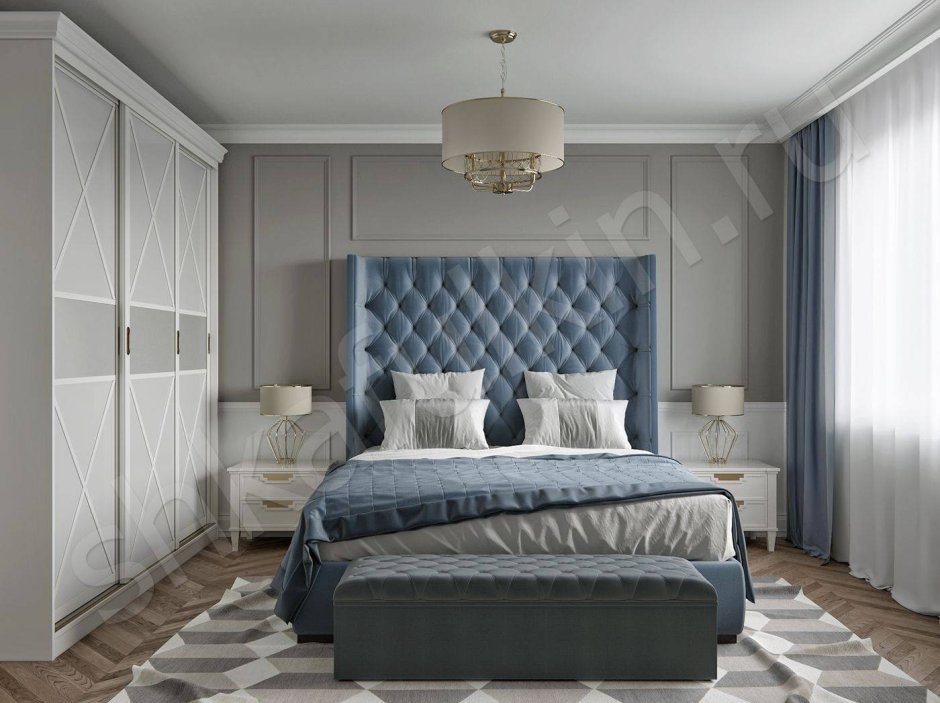 Шкаф в спальню серого цвета