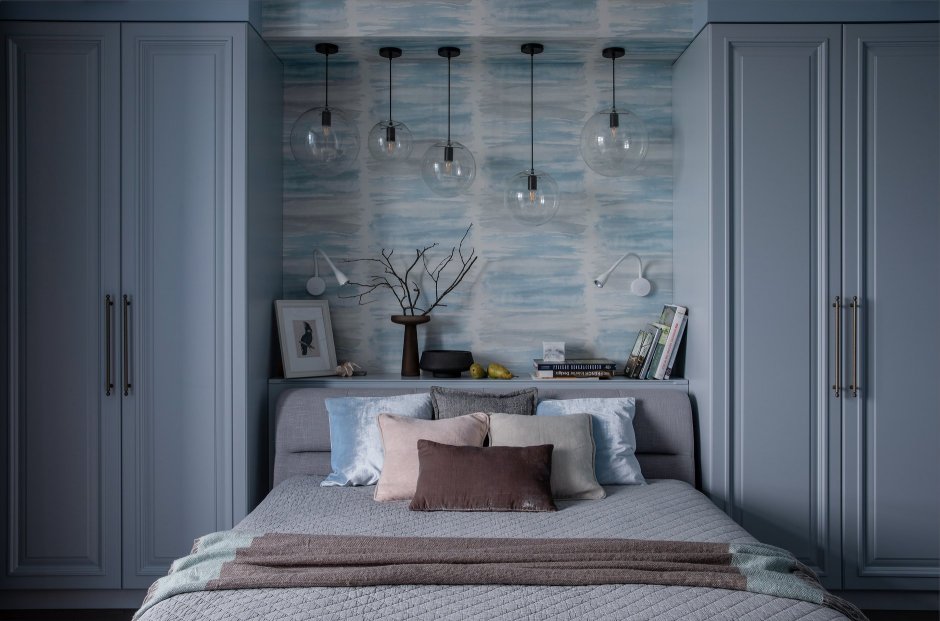 Серо голубой шкаф