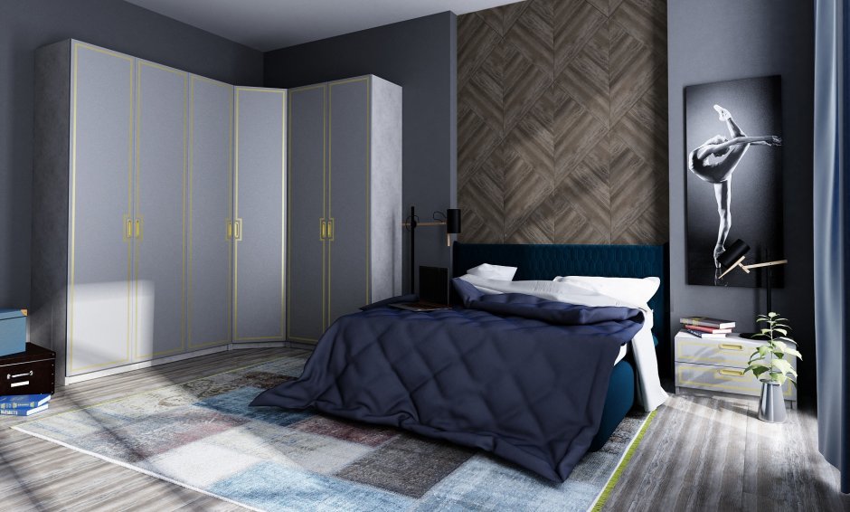 Мужская угловая спальня