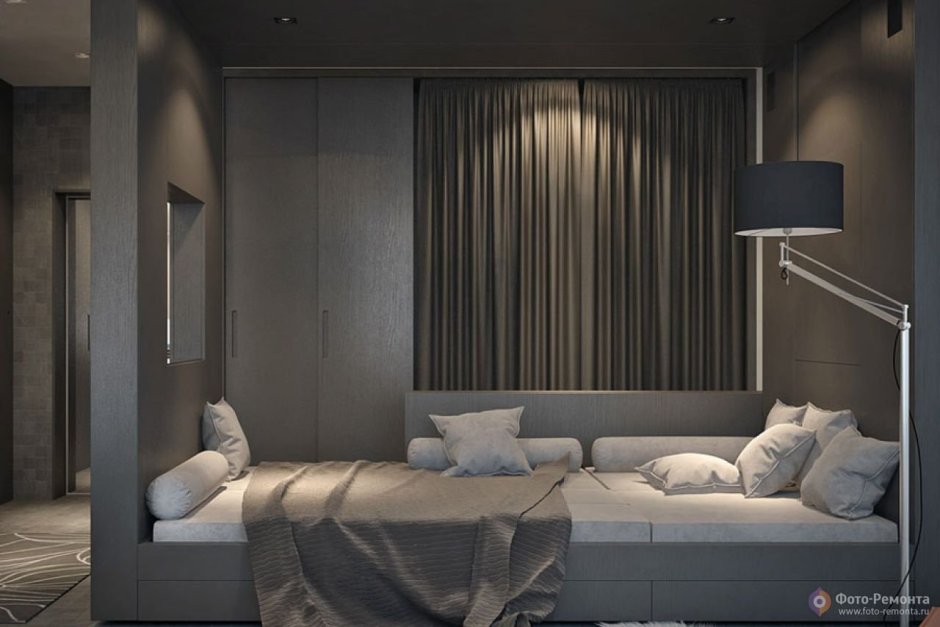 Современная спальня с телевизором