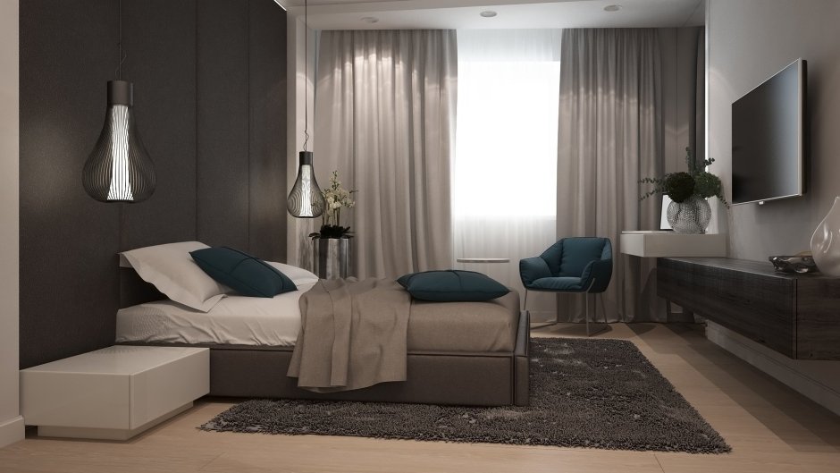 Серо бежевая комната