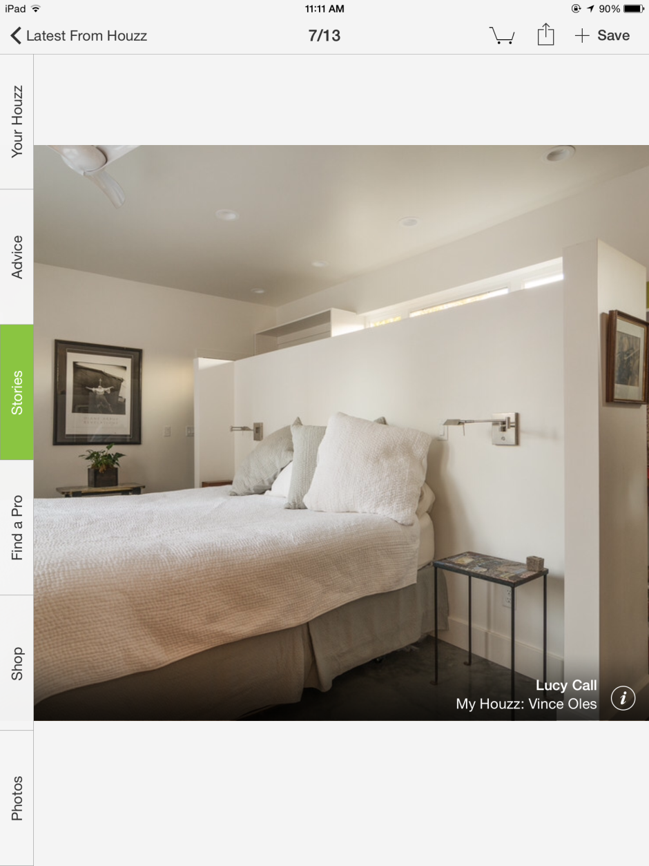 Перегородка за изголовьем кровати