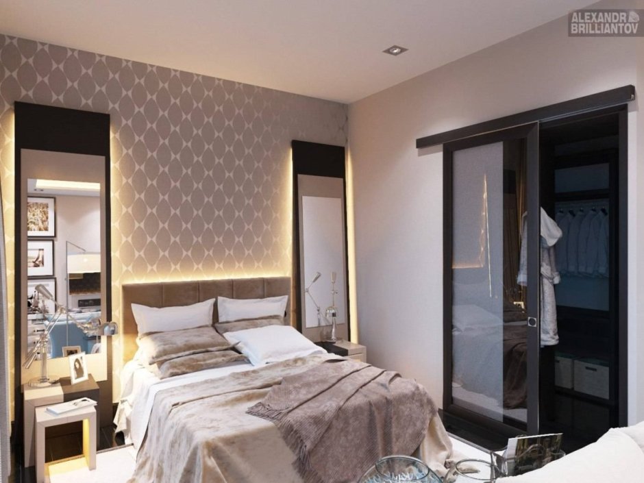 Спальня с гардеробной в сталинке