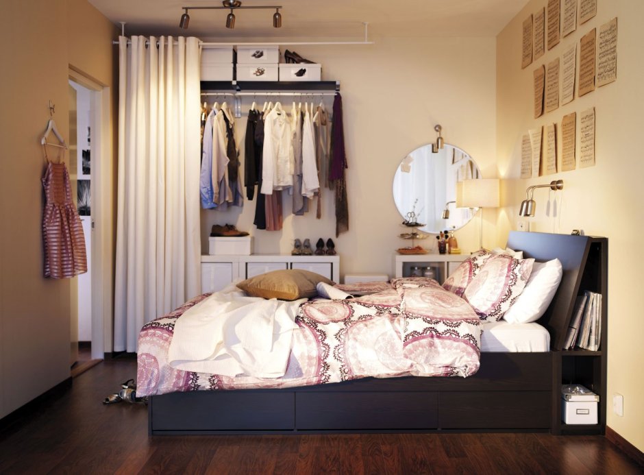 Спальня с гардеробной икеа