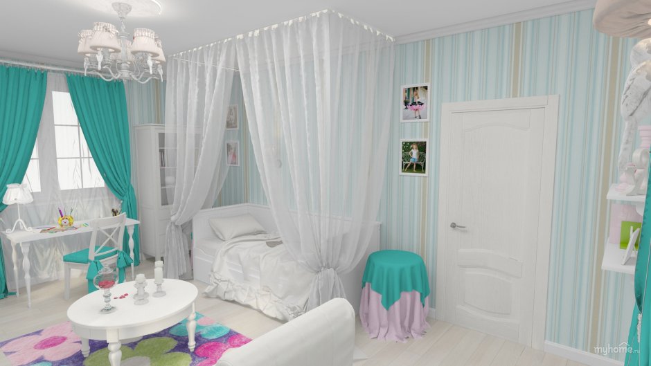 Комната в мятном цвете