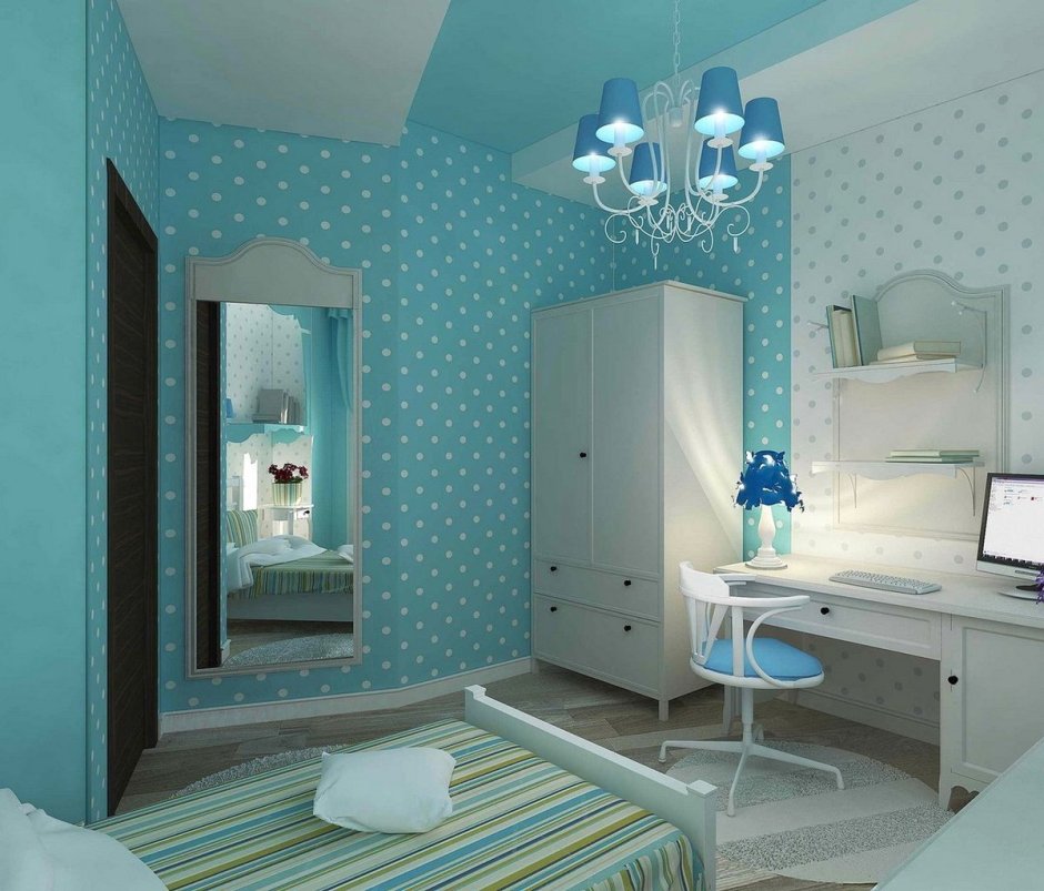 Комната в мятных тонах