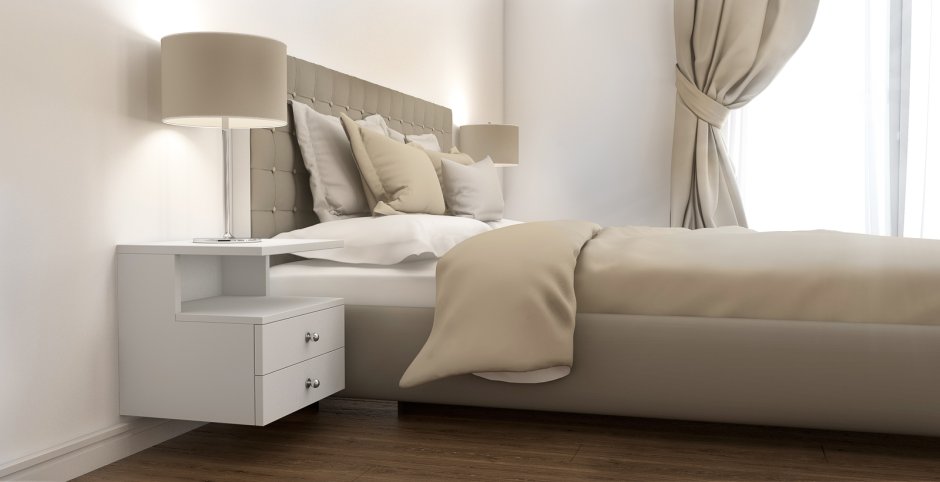 Подвесные прикроватные тумбочки для спальни