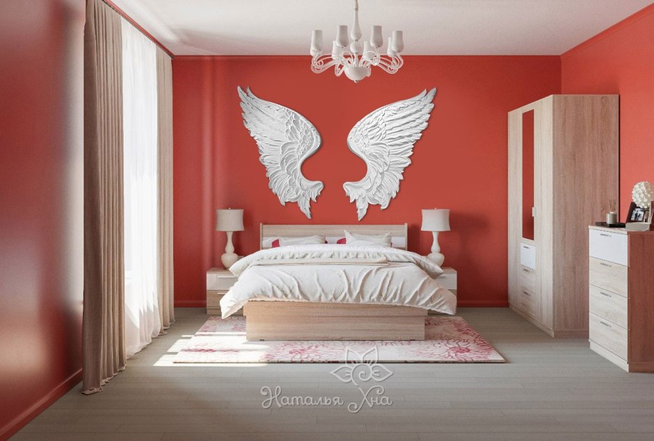 Барельеф в интерьере спальни