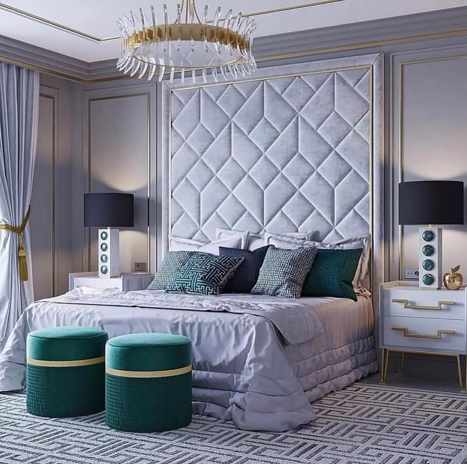 Стильная маленькая спальня для пары