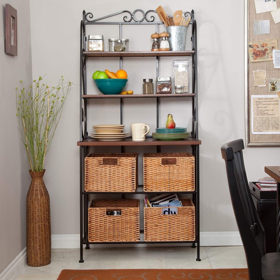 Стеллаж для кухни деревянные