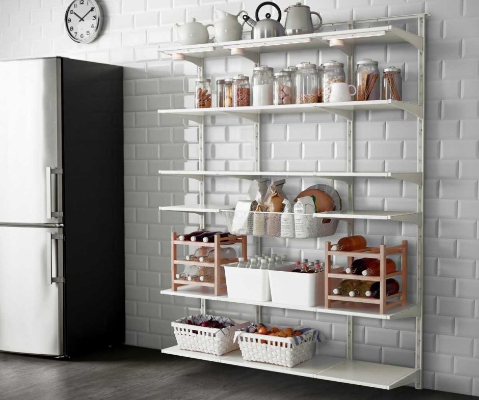 Открытый стеллаж с полками на кухню