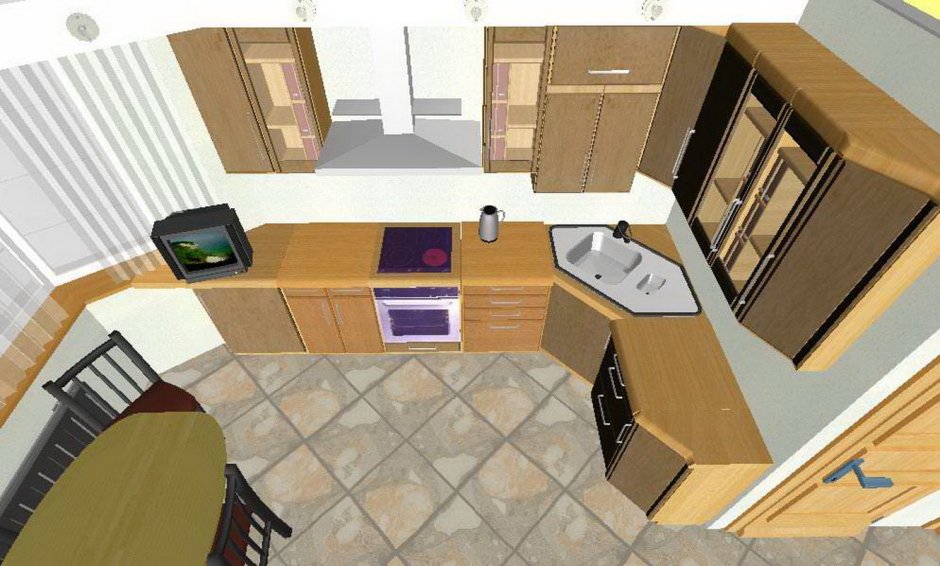 Интерьер маленькой кухни