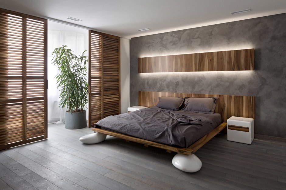 Спальня в современном стиле дерево