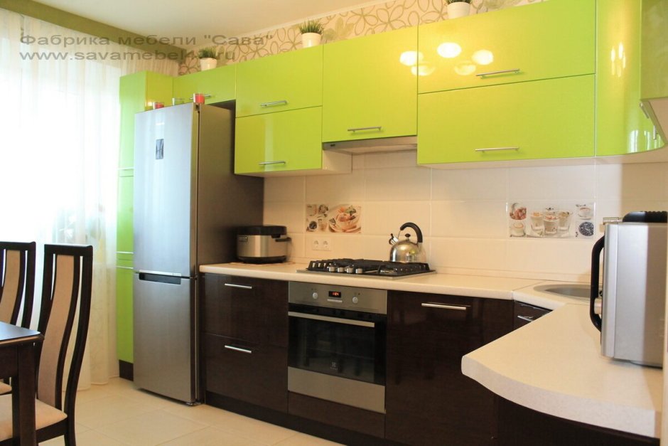 Кухня низ венге верх зеленый