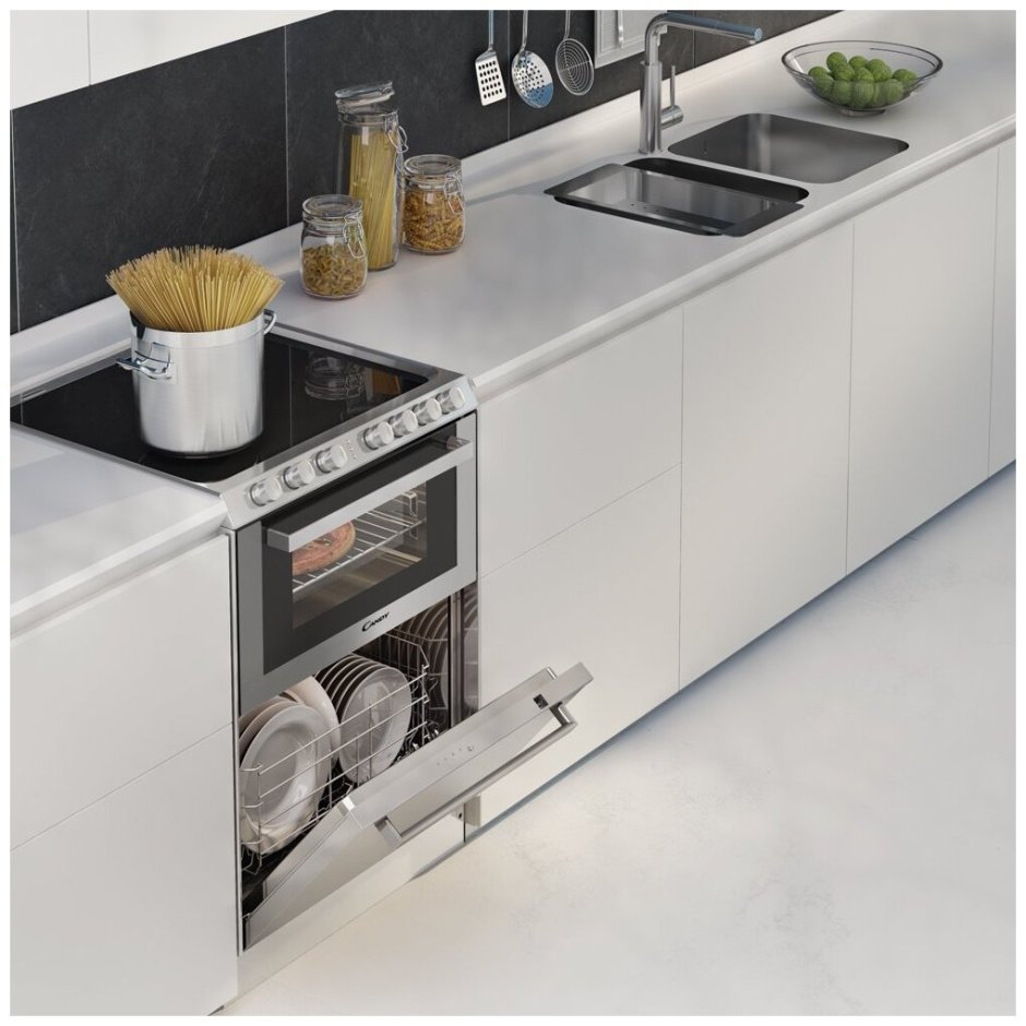 Посудомойка в угловой кухне