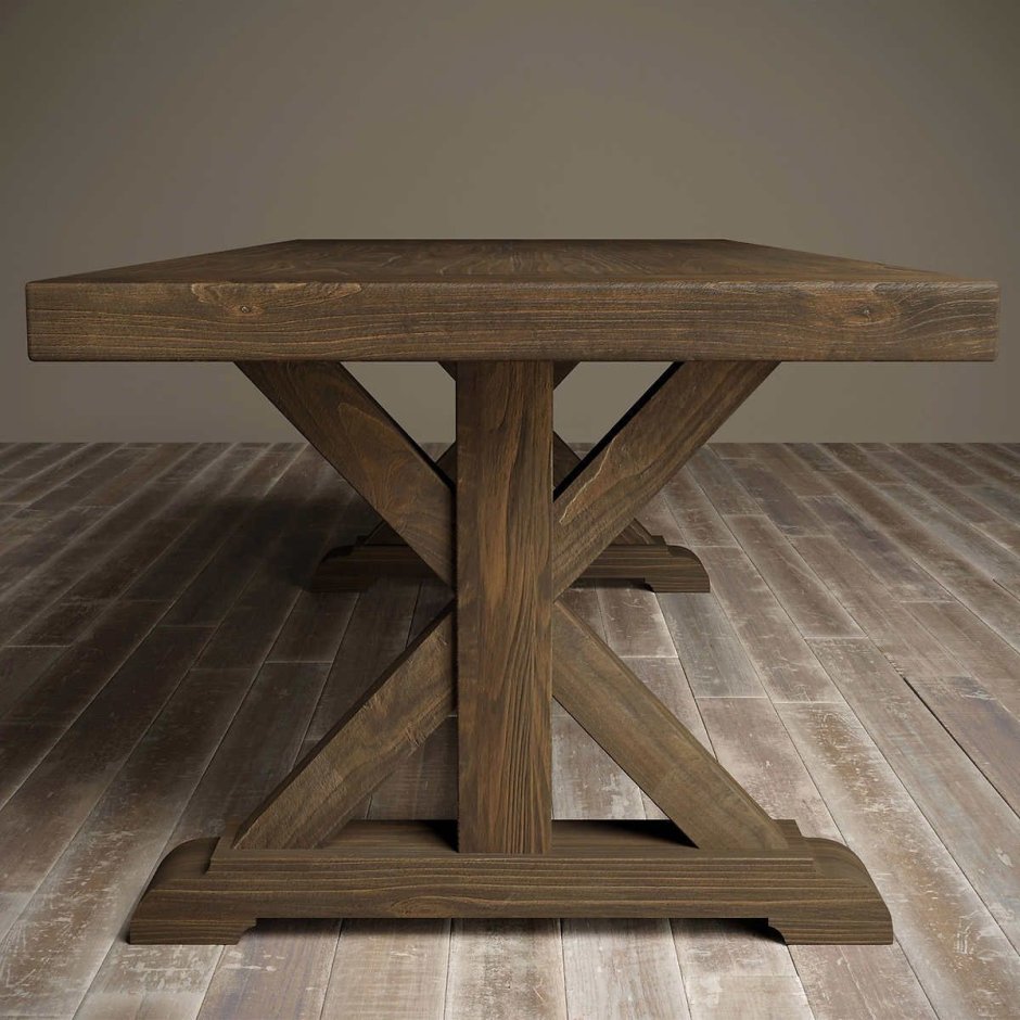 Деревянный стол в интерьере