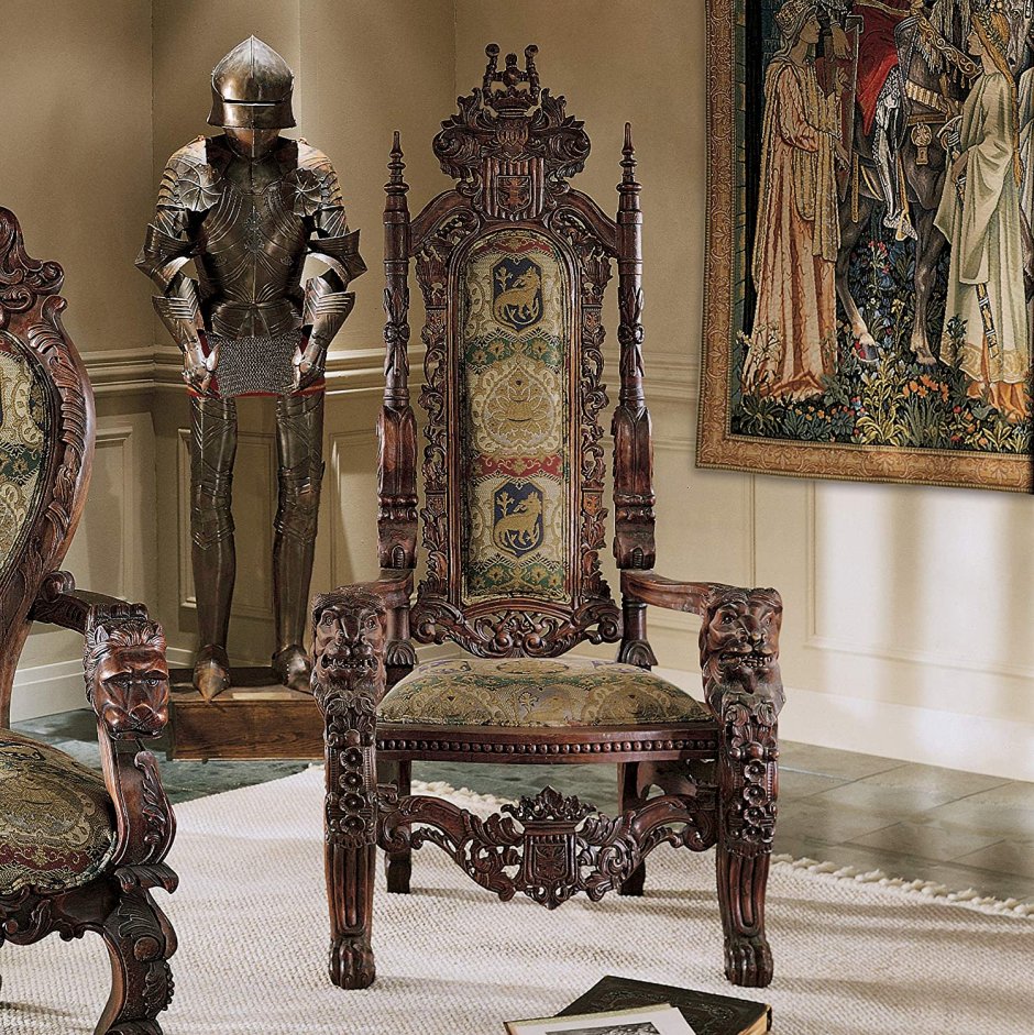 Кресло трон из ореха 19 век