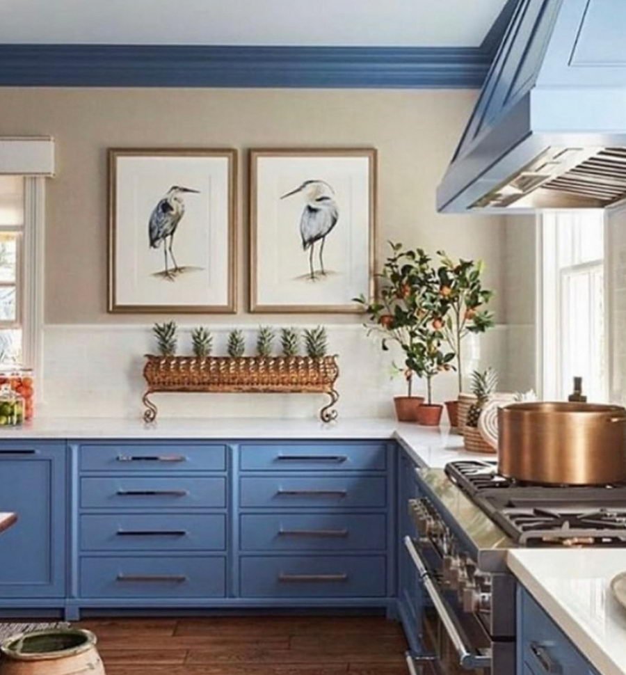 Кухня в серо синих тонах