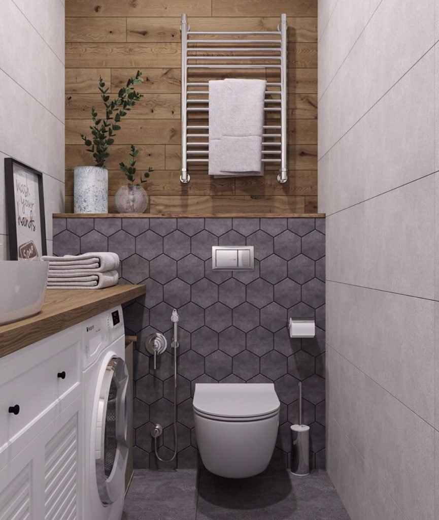 Ванна и туалет в стиле Сканди