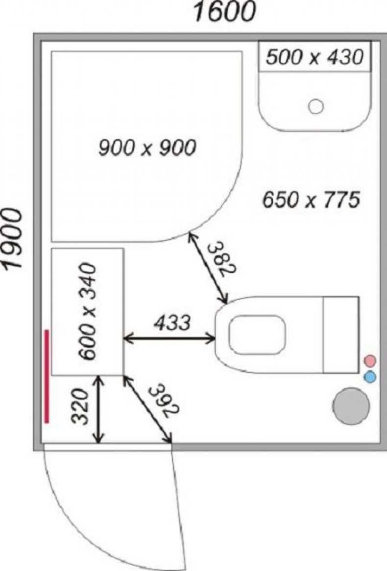Минимальные габариты туалетной кабинки