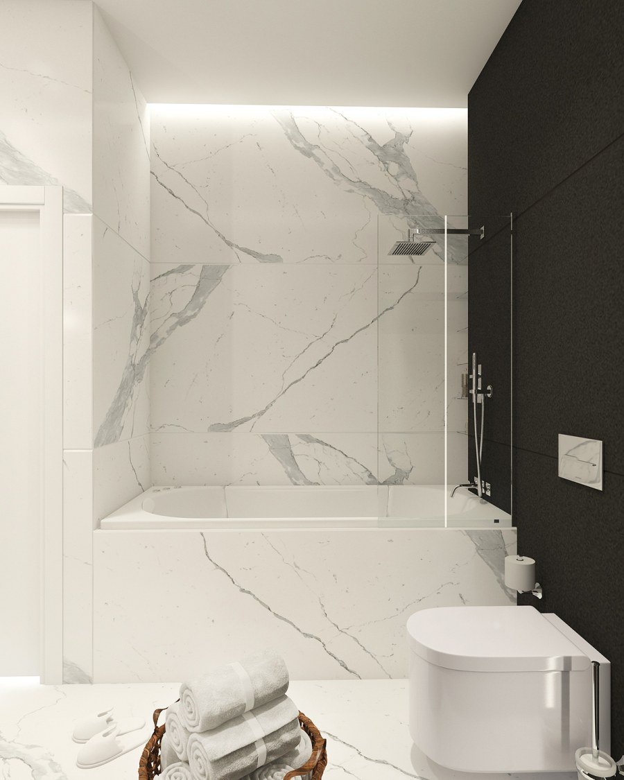 Мраморная плитка в туалете