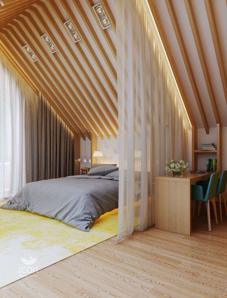 Зонирование мансарды