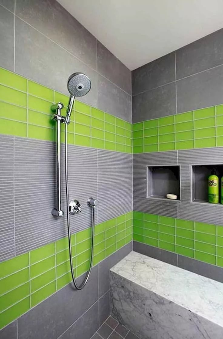 Серо зеленая ванная