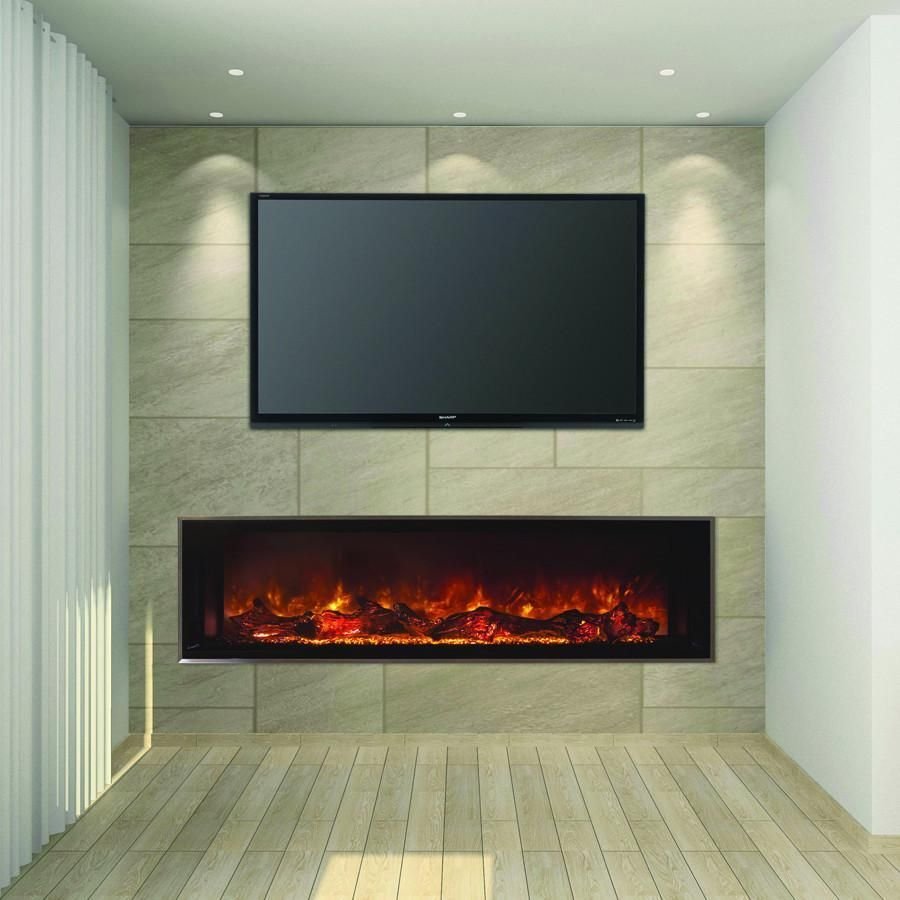 Электрический камин под телевизором