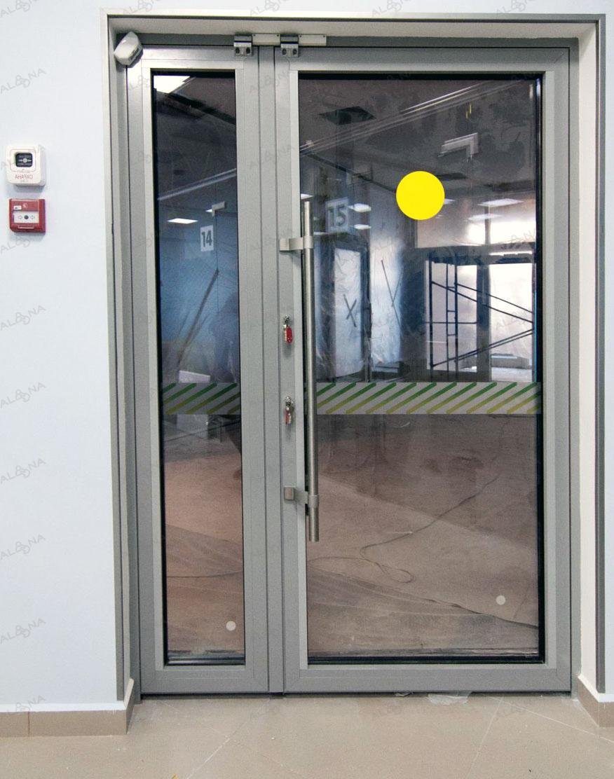 Алюминиевая дверь 900x2300 мм.