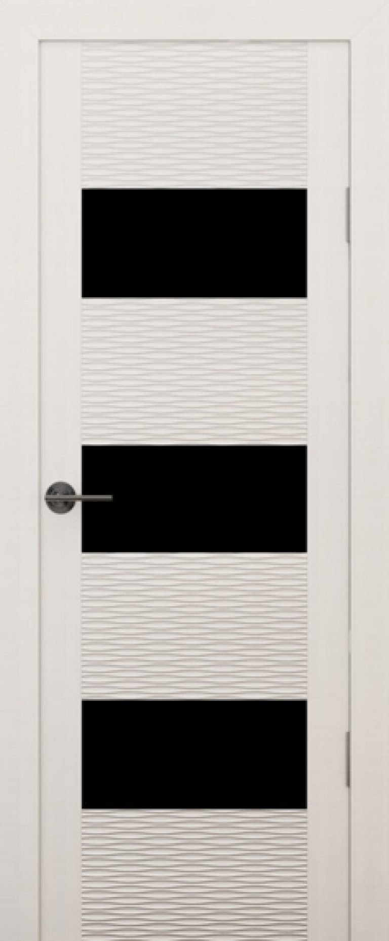Белые межкомнатные двери с черным стеклом