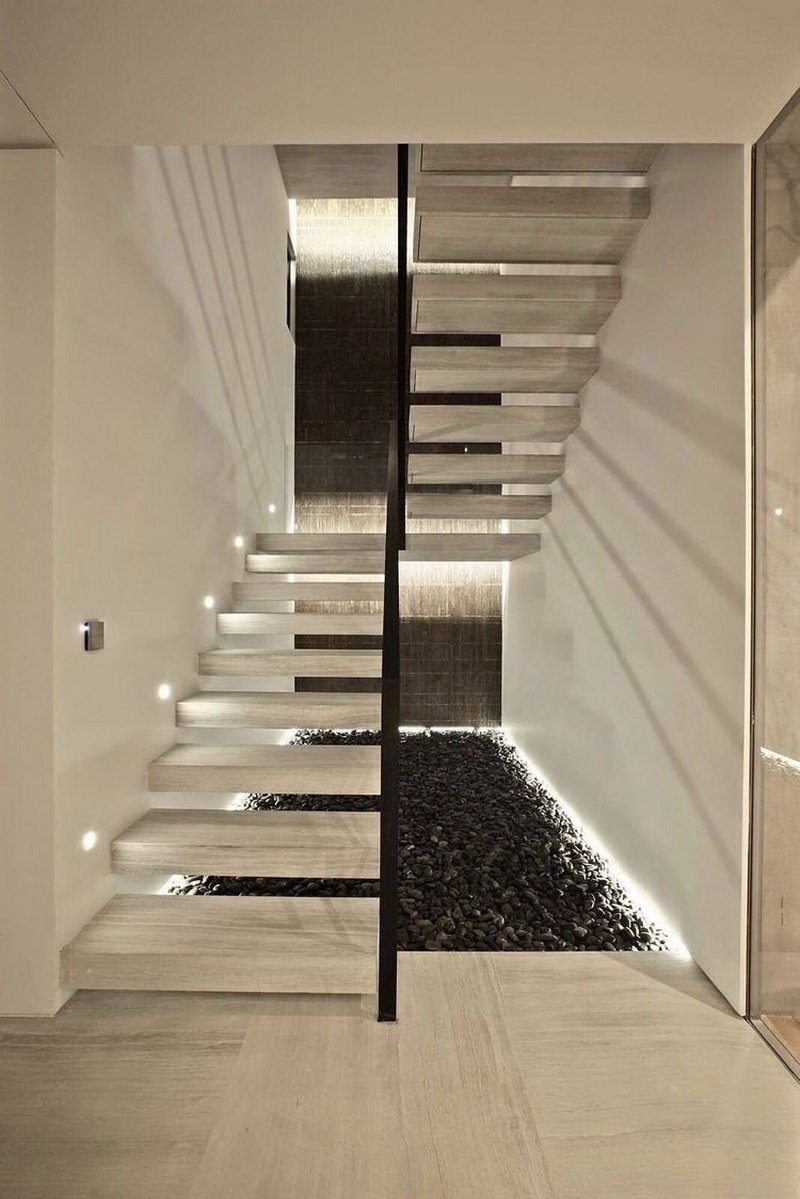 Современная подсветка лестницы