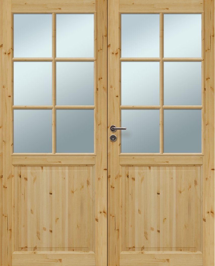 Неокрашенное дверное полотно ДПГ-80 Экстра массив сосны