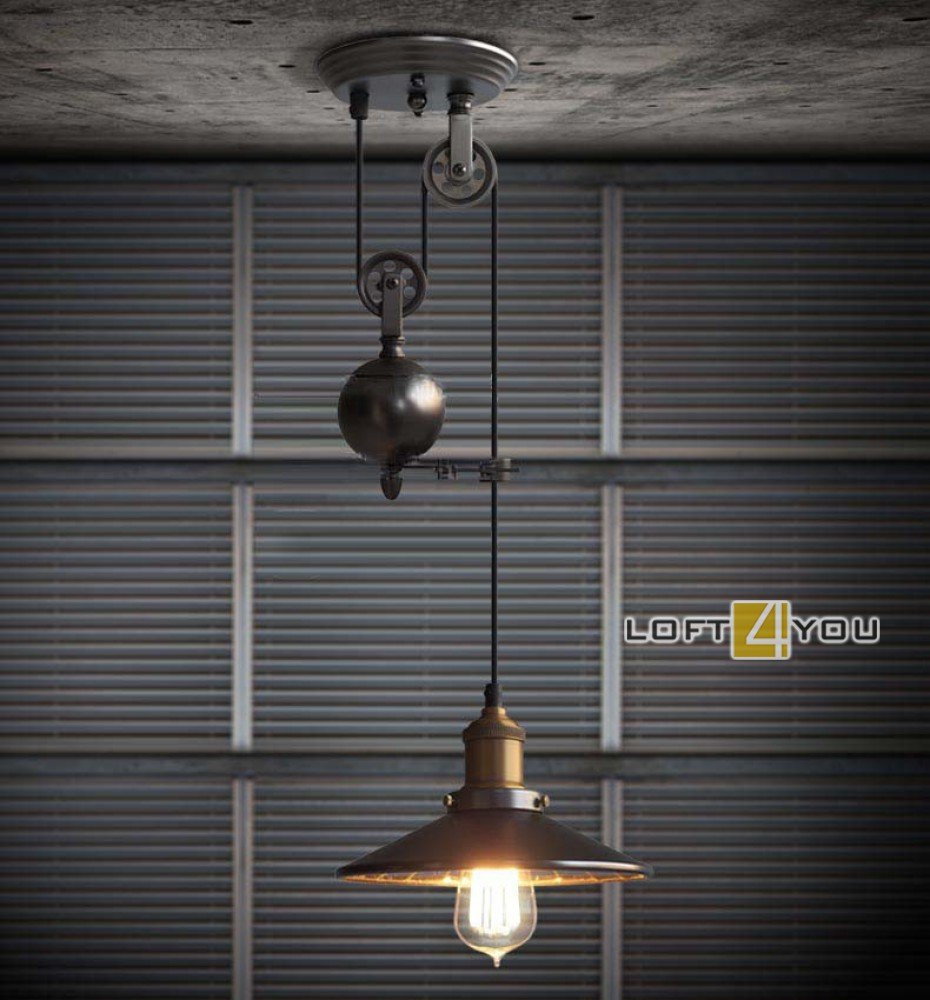Подвесной металлический светильник Loft Edison Retro
