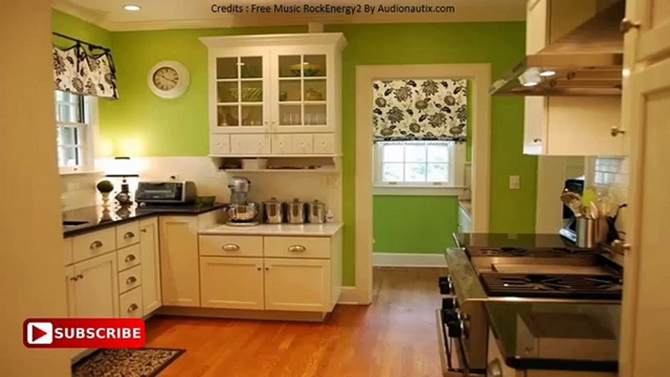 Светло зеленые стены на кухне