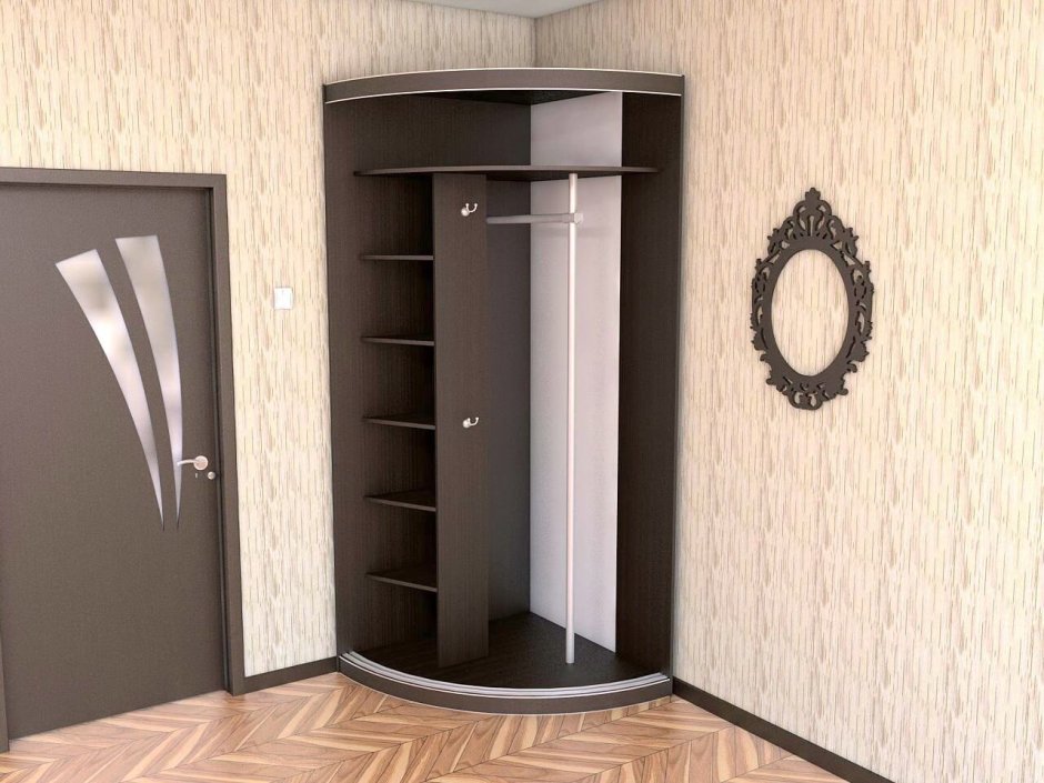 Радиусные шкафы с распашными дверями