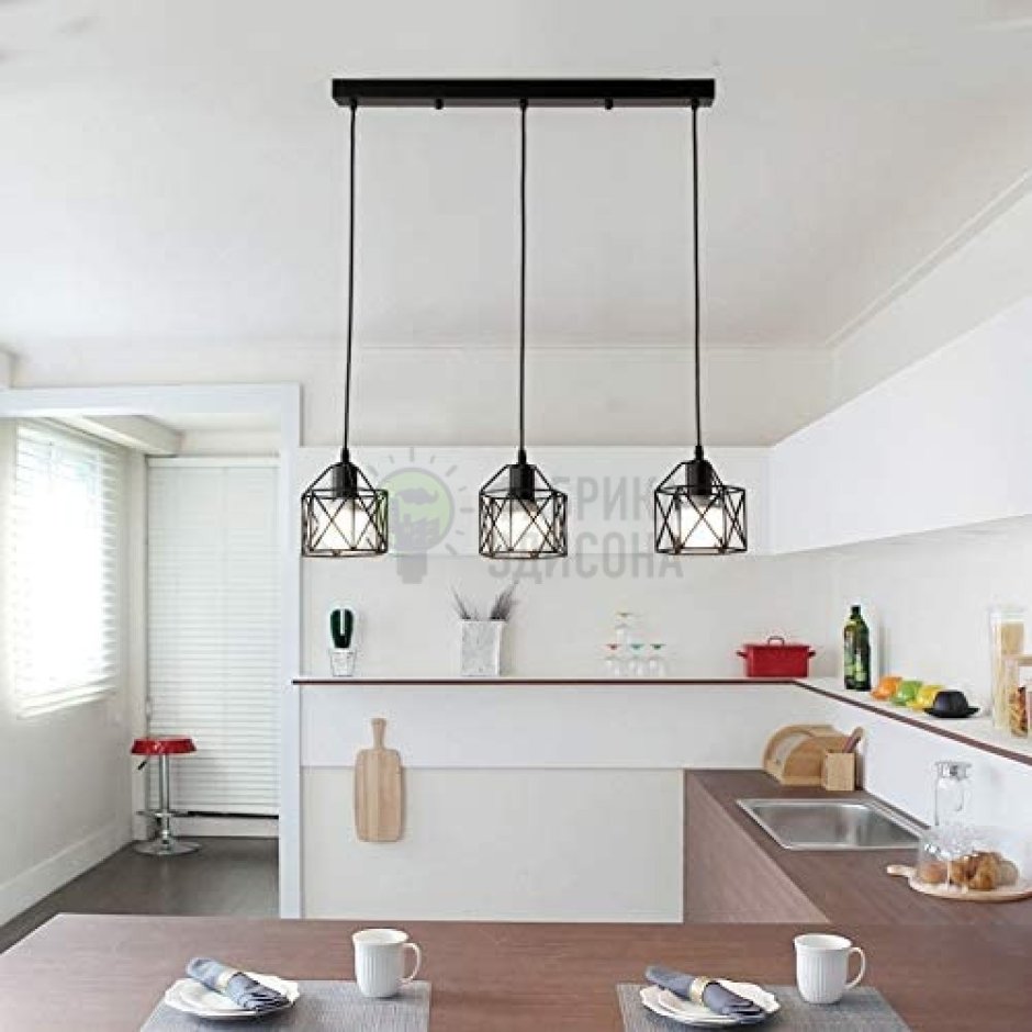 Декоративные лампы на кухне