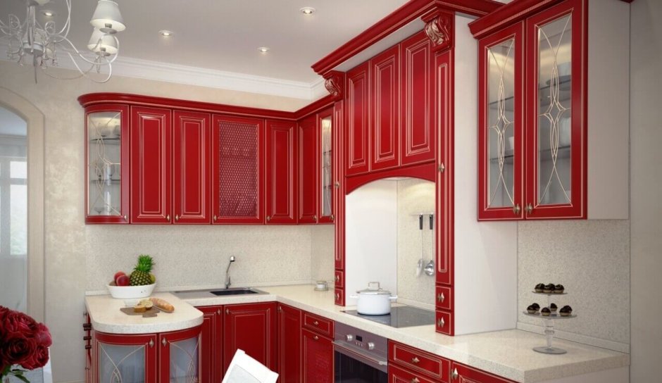 Красный кухонный гарнитур