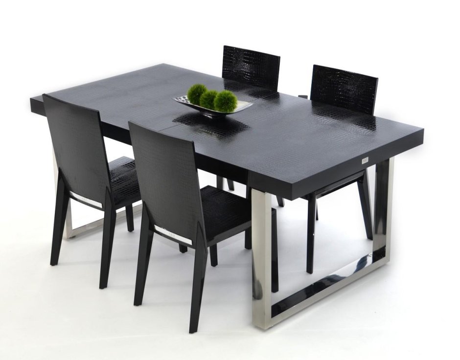Обеденный стол Triomf Dining Table untreated Table Top Black Metal Legs