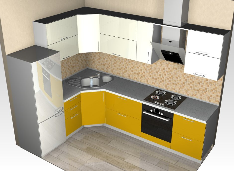 Проекты кухонных гарнитуров для маленькой кухни
