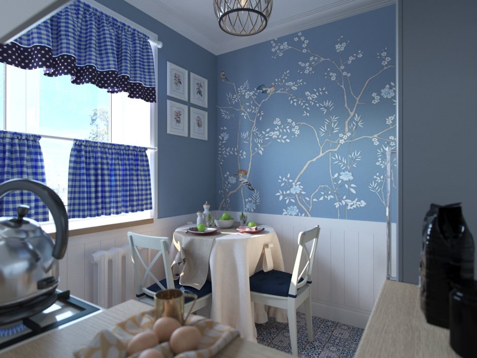 Кухня в голубом цвете