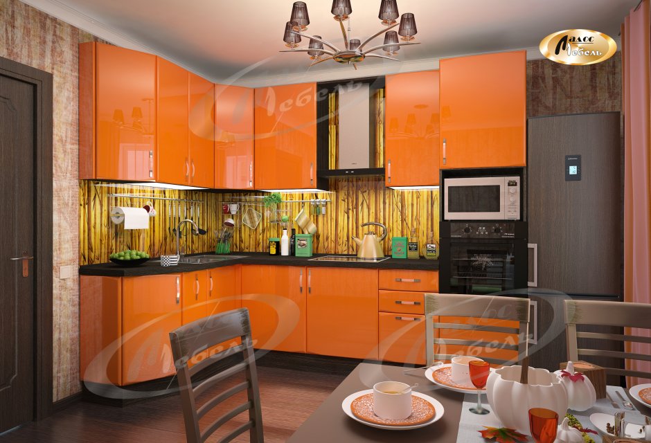 Оранжевая кухня 2022
