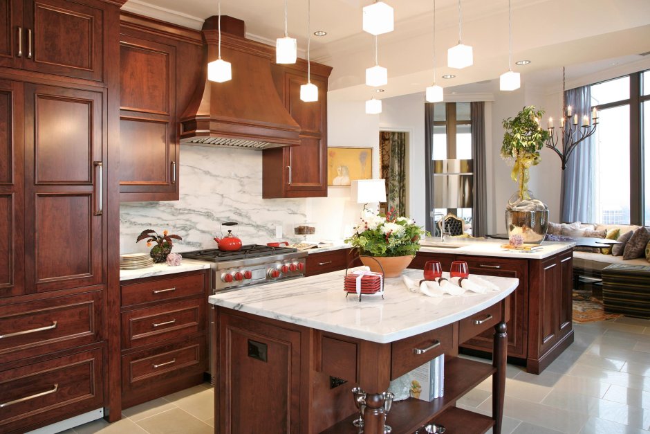 Кухня в коричневом цвете