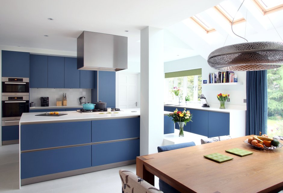 Кухня икеа Акстад синяя