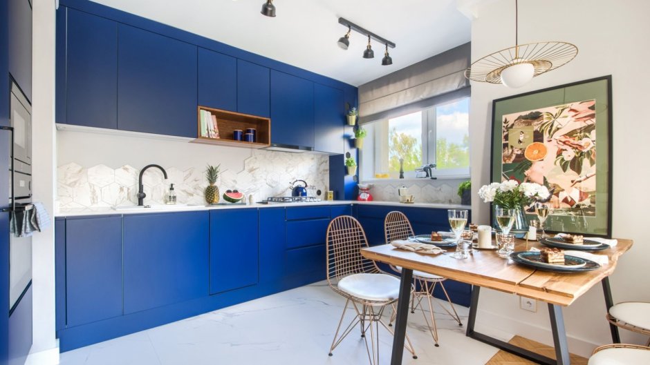 Синий кухонный гарнитур