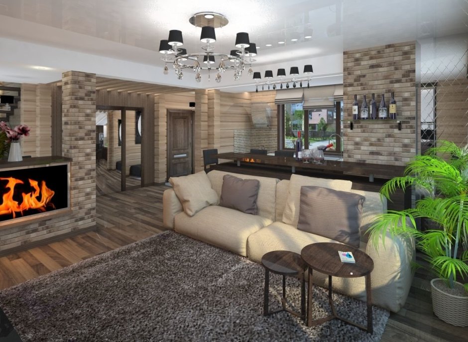 Гостиная с обеденным столом