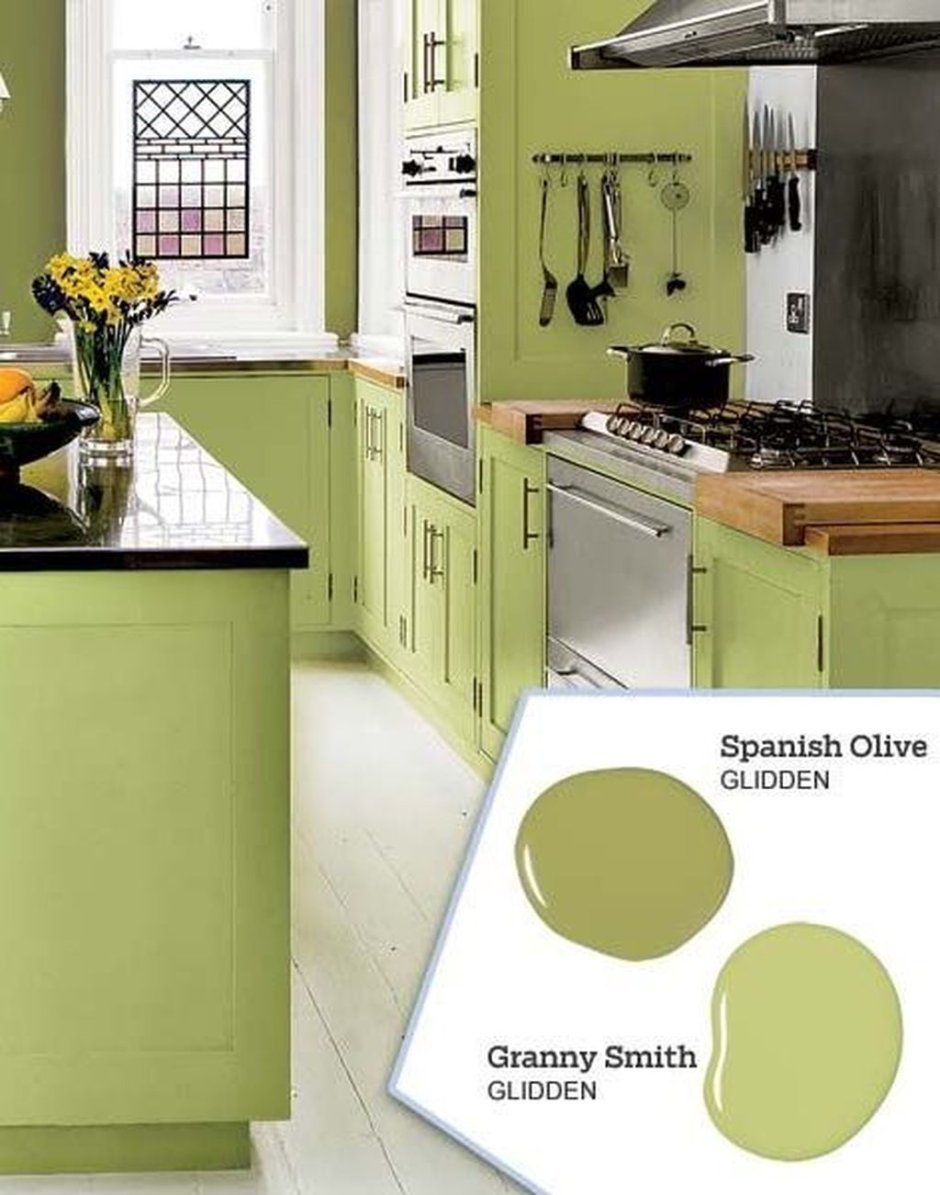 Кухня оливкового цвета палитра
