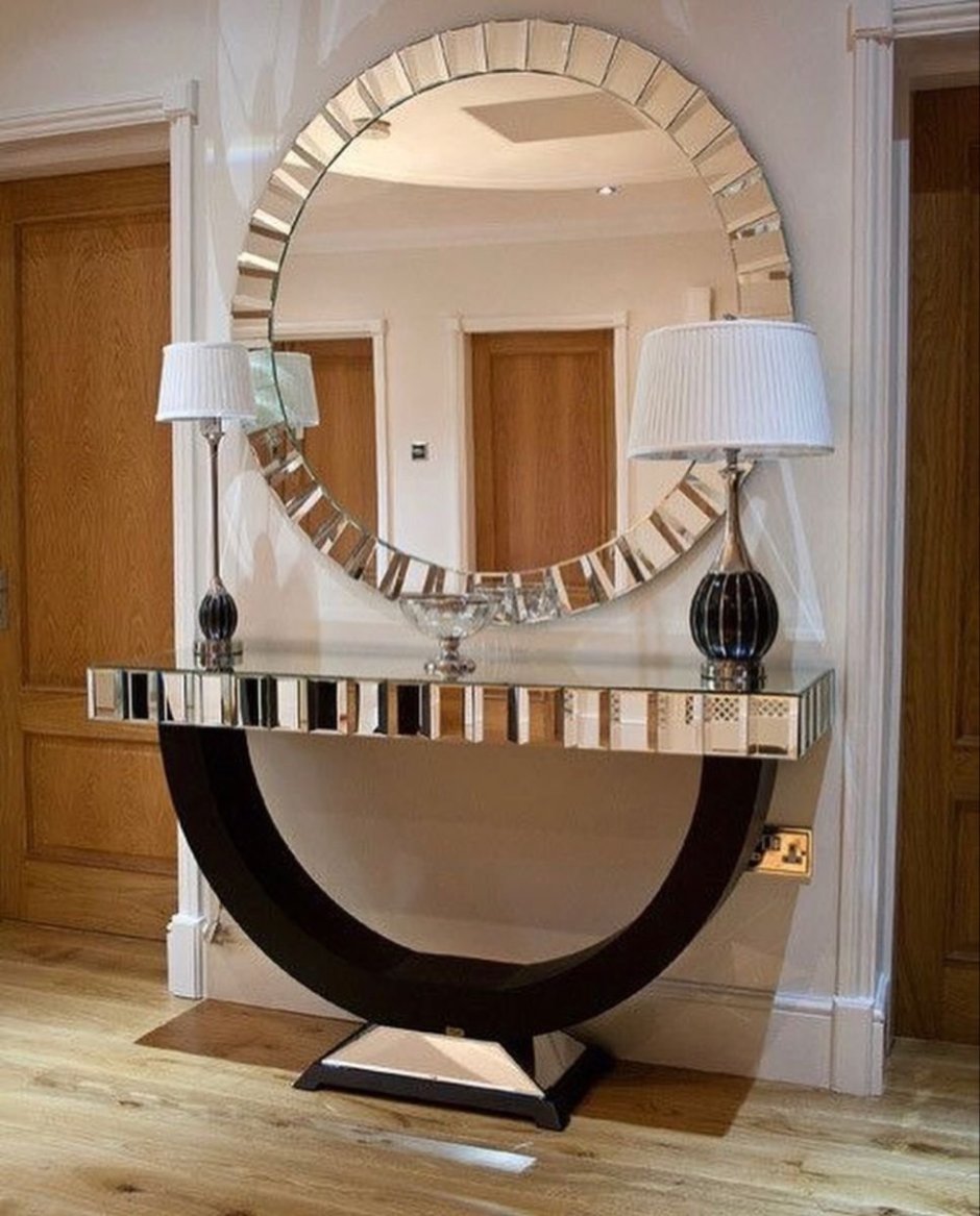 Зеркало круглое с подсветкой с консолью